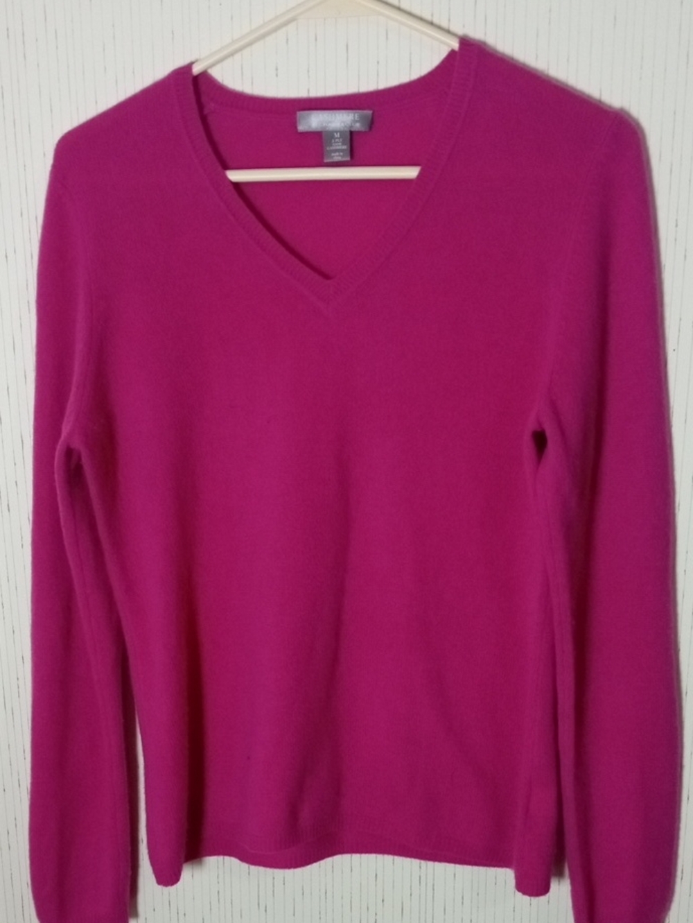 Charter Club Women's V-Neck Sweater - Bright Magenta